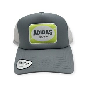 NWT Women's Fit Adidas Foam‎ Front Snapback Trucker Hat Cap Gray Lime Adjustable